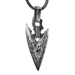 image-S925 Silver Retro Pendant Necklace - Men's Geometric