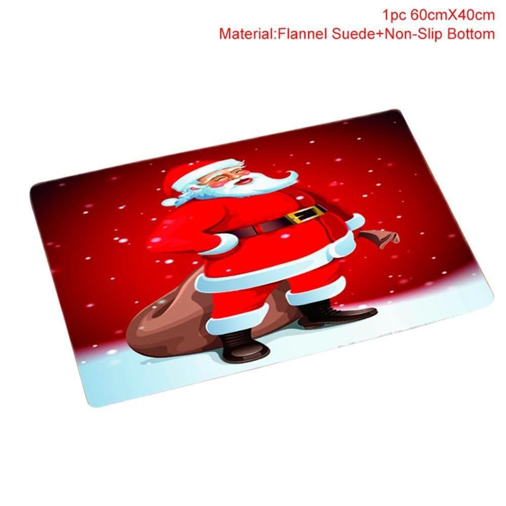 image-Merry Christmas Bathroom Curtain Santa Claus Toilet Seat Christmas Decorations