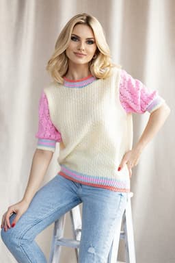 image-Short sleeve sweater PeeKaBoo