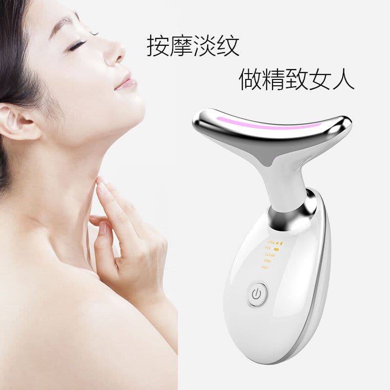 image-Neck Beauty Massager - IPL Dilute Lines, Portable Black CE ROSH