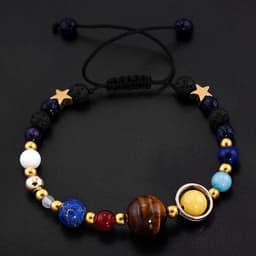 image-Eight Planets Alloy Bracelet, Natural Stone Bead Bracelet Women Solar System Bracelet Universe Galaxy The Eight Planets Guardian Star Natural Stone Beads Bracelet Bangle Gifts For Girls