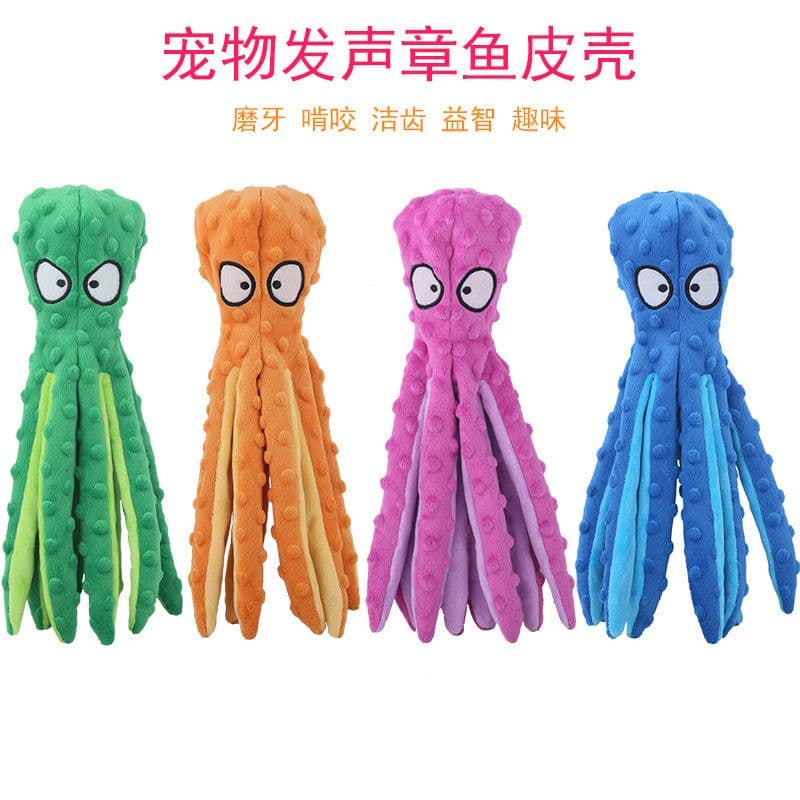 image-Octopus Plush Toy - Puzzle Bite Resistant Pet Dog Toy for Cats and Dogs
