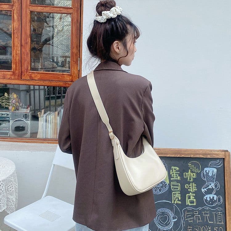 image-PU Dumpling Shoulder Bag - Orange Women's Crossbody