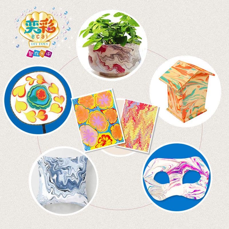 image-Children's Water Painting Set DIY Pigment Floating Water Painting Creative Wet Painting Hand Painting Graffiti Educational Toys Wholesale