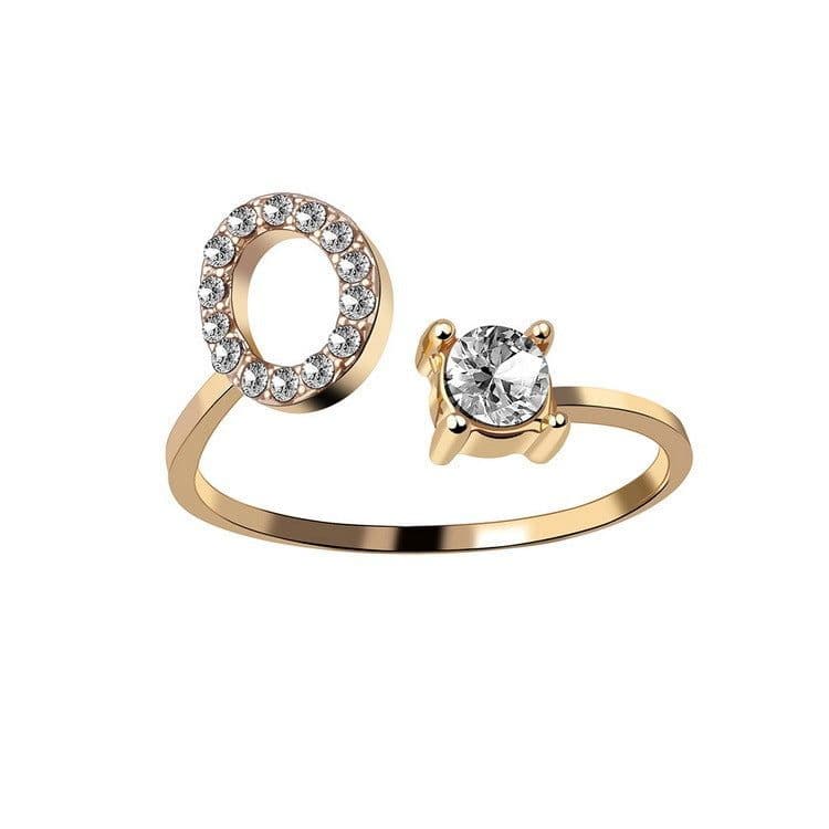 image-New Design Adjustable 26 Initial Letter Ring Fashion Jewelry For Women Simple Elegant Jewelry