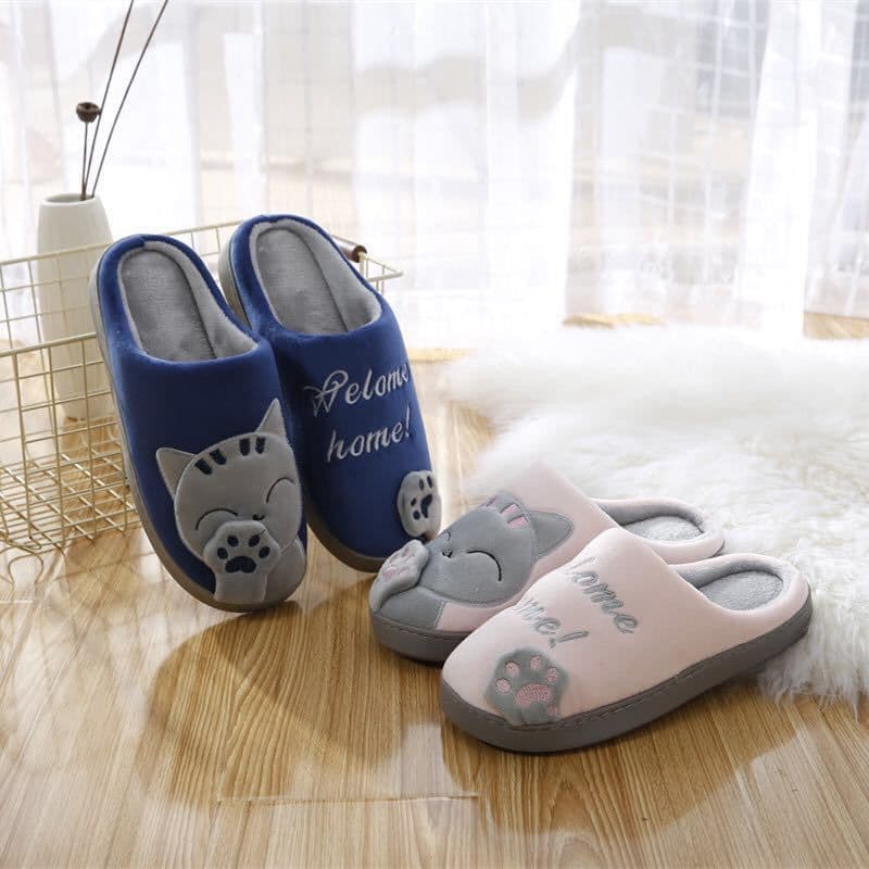 image-Cotton Slippers Lucky Cat Women Brown Size 44-45