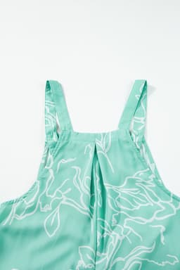image-Chic Jade Printed Bib Wide Leg Overalls - Comfortable & Stylish (65 characters)
