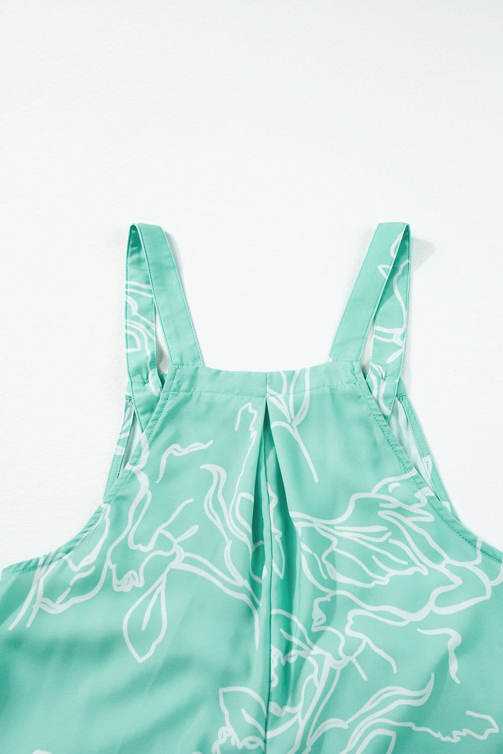image-Chic Jade Printed Bib Wide Leg Overalls - Comfortable & Stylish (65 characters)