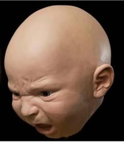 image-Crying Mask Funny S Y Angry Baby Face Latex Mask Headgear Halloween