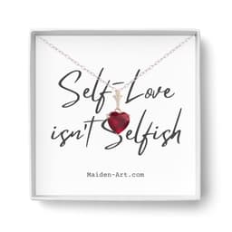 image-925 Sterling Silver Necklace Red Heart Pendant