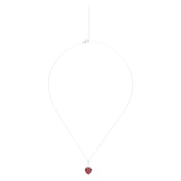 image-925 Sterling Silver Necklace Red Heart Pendant