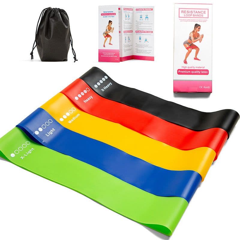 image-Latex Resistance Bands Set 5 Pack - Yoga Exercise