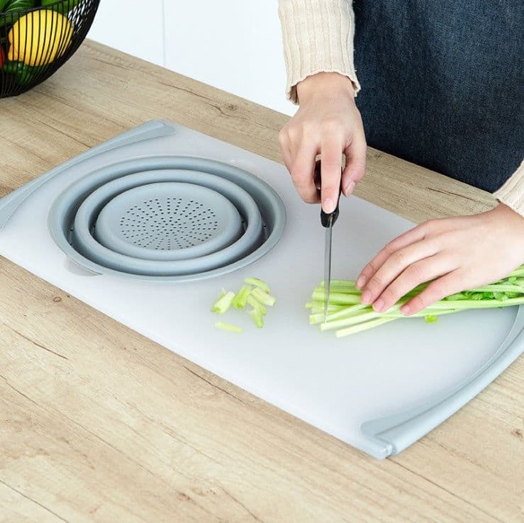 image-Innovative Multi-Functional 3 in 1 Chopping Board Detachable Folding Drain Basket Sink Cutting Board
