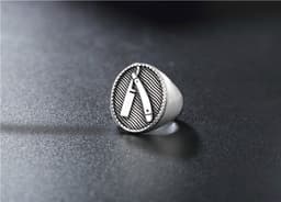 image-Mens Retro Stainless Steel Ring Gold Tone Size 13 European American Jewelry