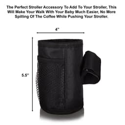 image-Stroller Umbrella Car Thermal Insulation Bag - Black 14x10cm Oxford Cloth