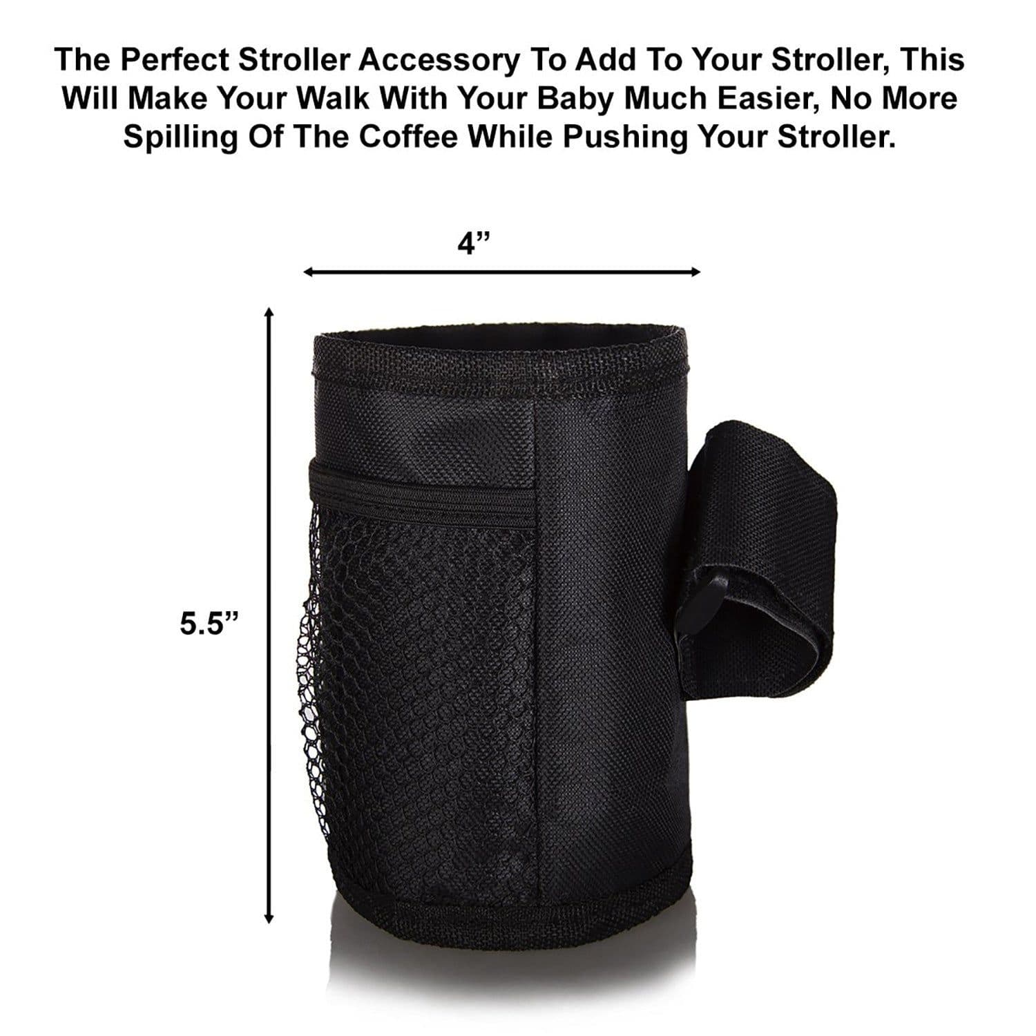 image-Stroller Umbrella Car Thermal Insulation Bag - Black 14x10cm Oxford Cloth