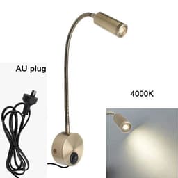 image-Plug Wired Flexible 3 Watts 3W Gooseneck Led Wall Light Sconce Lamp Lighting for Bedroom Reading Bathroom with Plug, black white