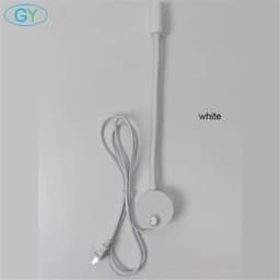 image-Plug Wired Flexible 3 Watts 3W Gooseneck Led Wall Light Sconce Lamp Lighting for Bedroom Reading Bathroom with Plug, black white
