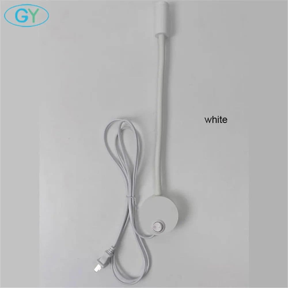 image-Plug Wired Flexible 3 Watts 3W Gooseneck Led Wall Light Sconce Lamp Lighting for Bedroom Reading Bathroom with Plug, black white