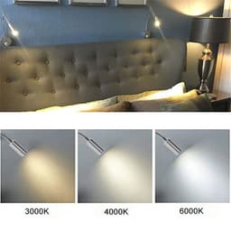 image-Plug Wired Flexible 3 Watts 3W Gooseneck Led Wall Light Sconce Lamp Lighting for Bedroom Reading Bathroom with Plug, black white