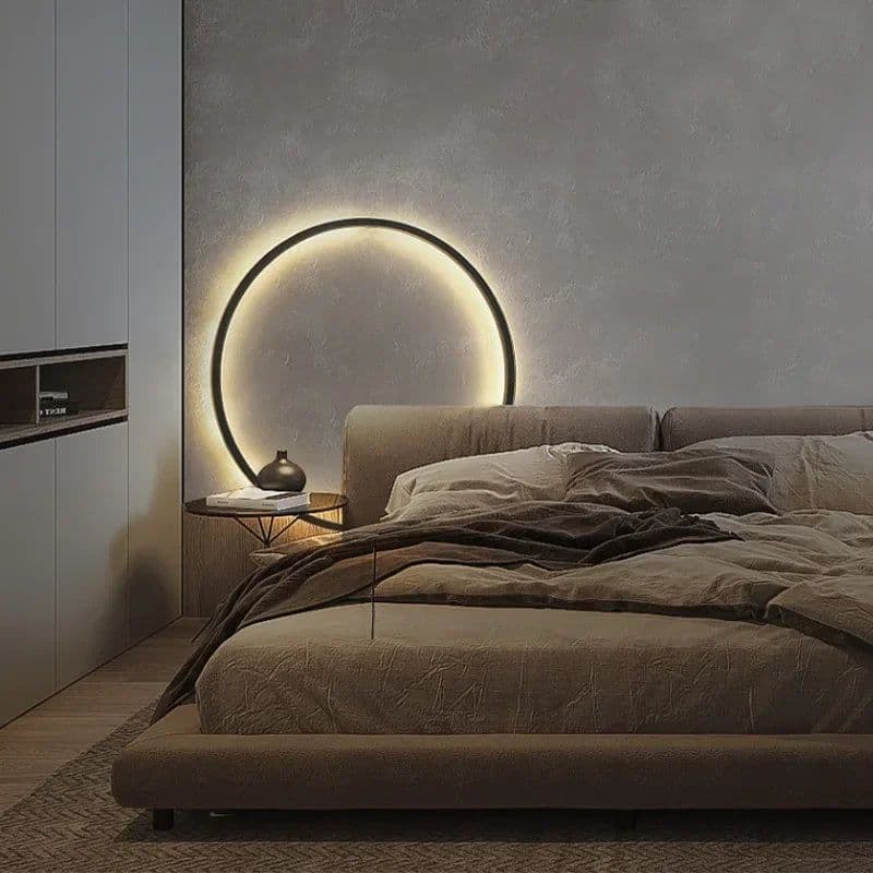 image-Modern Decor LED Wall Lamp For Bedroom Living Room Home Nordic Design Round Ring Indoor USB Wall Sconce Lighting Fixture