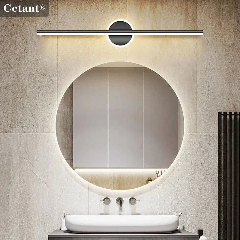 image-Modern LED Wall Lamp Black Gold Mirror Light Dresser Bathroom Toilet Long Strip Lamps Home Decor Led Lighting Fixture Lustre