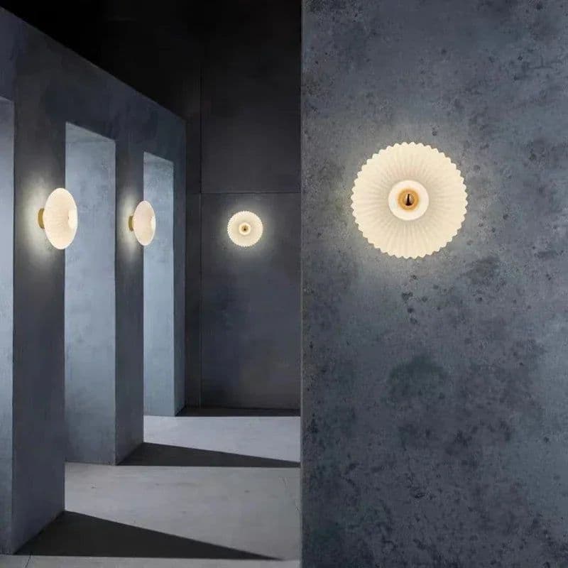 image-Modern LED Wall Lamps Glass Ripple Lights Corridor Aisle Staircase Dining Backdrop Simple Indoor Home Decoration Lustre Fixtures