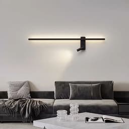image-Modern Simple Long LED Wall Lamp Creative Rotatable Spotlights Living Room Bedroom Bedside Lighting Background Wall Home Decor