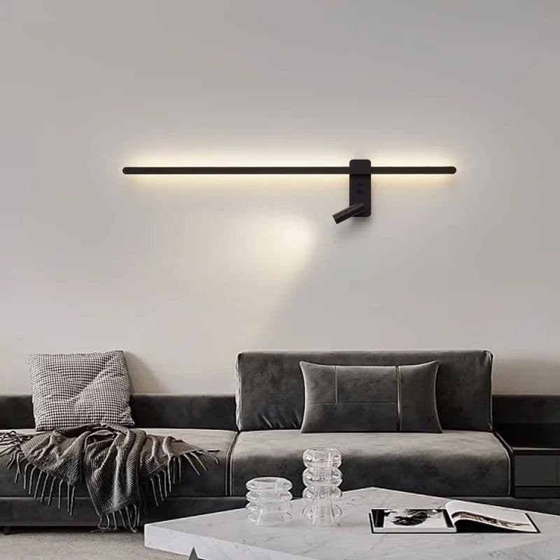 image-Modern Simple Long LED Wall Lamp Creative Rotatable Spotlights Living Room Bedroom Bedside Lighting Background Wall Home Decor