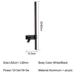 image-Modern Simple Long LED Wall Lamp Creative Rotatable Spotlights Living Room Bedroom Bedside Lighting Background Wall Home Decor