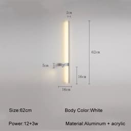 image-Modern Simple Long LED Wall Lamp Creative Rotatable Spotlights Living Room Bedroom Bedside Lighting Background Wall Home Decor