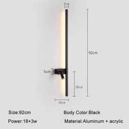 image-Modern Simple Long LED Wall Lamp Creative Rotatable Spotlights Living Room Bedroom Bedside Lighting Background Wall Home Decor