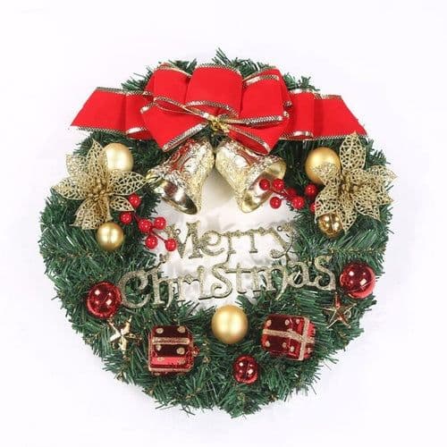 image-Christmas wreath holiday decoration 30cm Christmas wreath pendant
