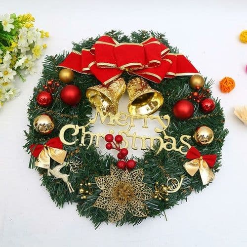 image-Christmas wreath holiday decoration 30cm Christmas wreath pendant
