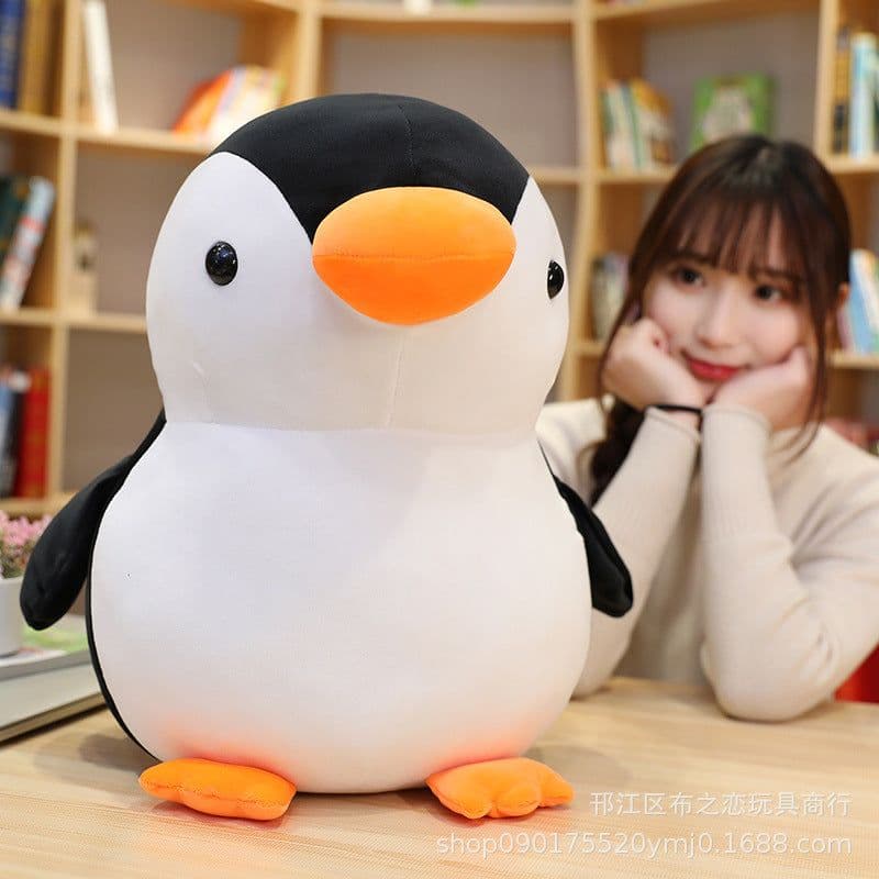 image-Penguin Plush Toy 45cm Gray Short Plush