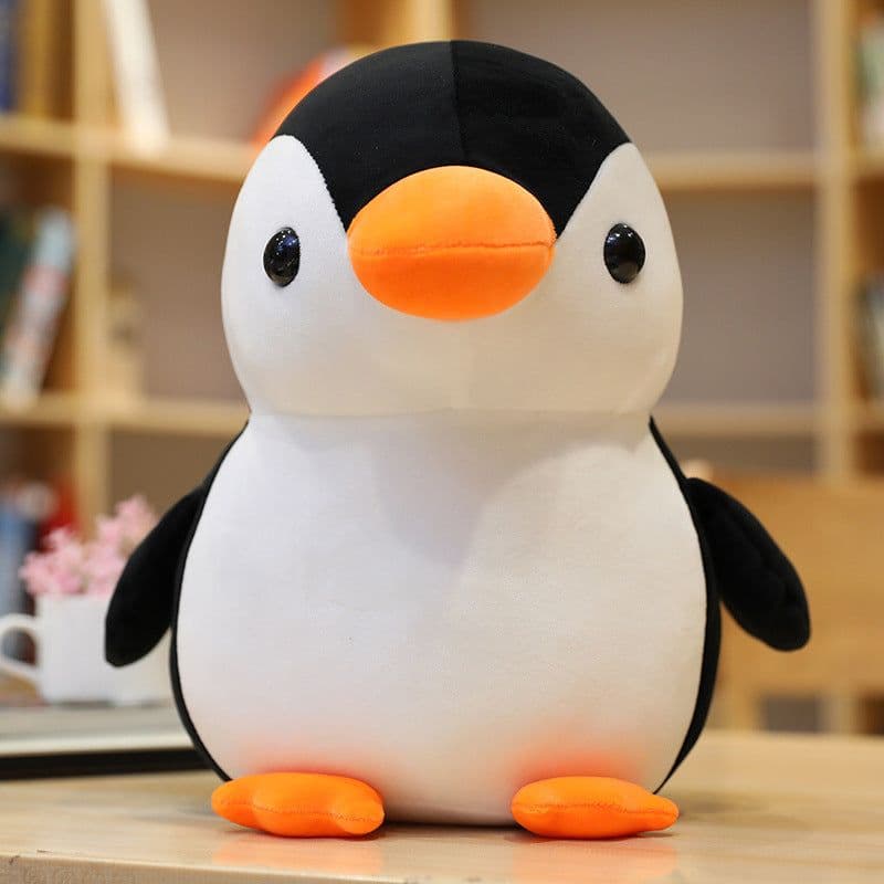 image-Penguin Plush Toy 45cm Gray Short Plush