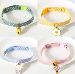 image-Dayuanzi Pet Collar - Denim Pink Cat Claw S
