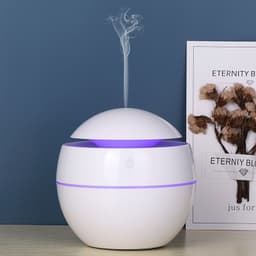 image-Round Humidifier Mushroom Wood Grain Aroma Diffuser MG-01 - White