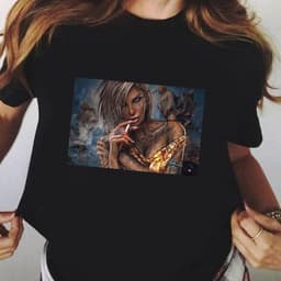 image-Black Harajuku T-Shirt Plus Size Short Sleeve