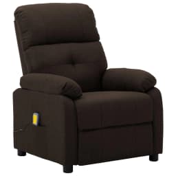 image-vidaXL Massage Chair Dark Brown Fabric, Wood, Metal 28.7 x 35.4 x 39.4 in