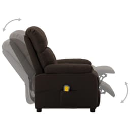 image-vidaXL Massage Chair Dark Brown Fabric, Wood, Metal 28.7 x 35.4 x 39.4 in