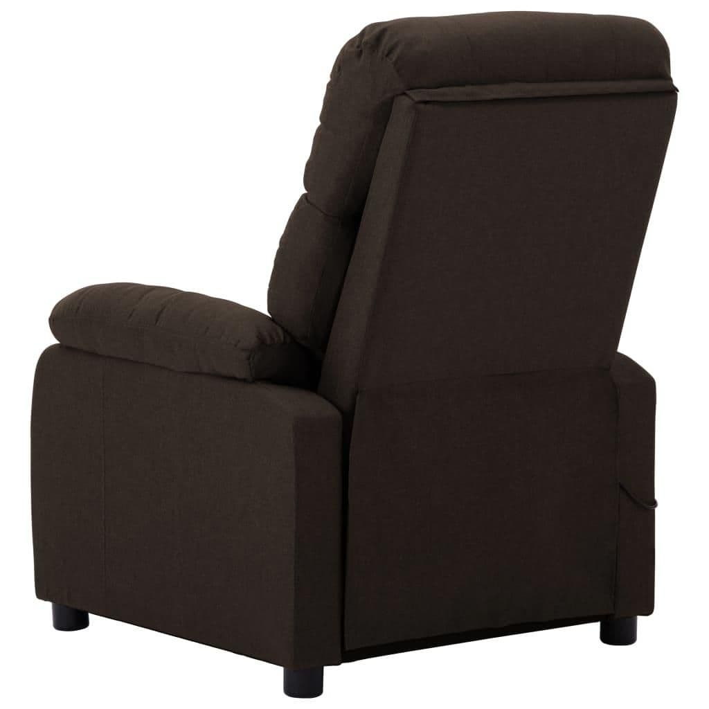 image-vidaXL Massage Chair Dark Brown Fabric, Wood, Metal 28.7 x 35.4 x 39.4 in