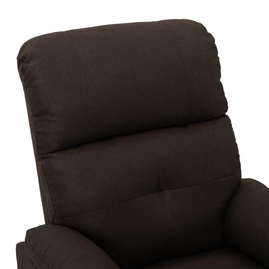 image-vidaXL Massage Chair Dark Brown Fabric, Wood, Metal 28.7 x 35.4 x 39.4 in