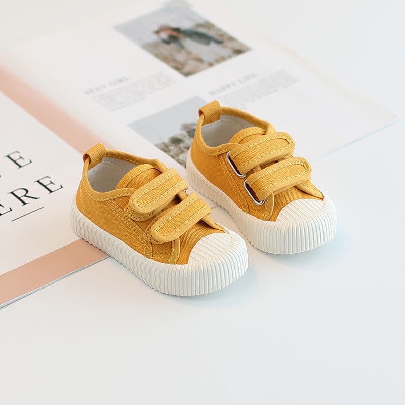 image-Pug Canvas Toddler Shoes - Khaki, Unisex, Spring/Autumn, 18.5cm, Wear-resistant