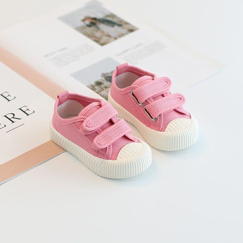 image-Pug Canvas Toddler Shoes - Khaki, Unisex, Spring/Autumn, 18.5cm, Wear-resistant