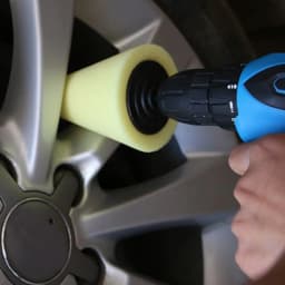 image-Car wheel polishing disc detail polishing wheel in the net steel ring polishing sponge plate with 6MM handle cone sponge wheel