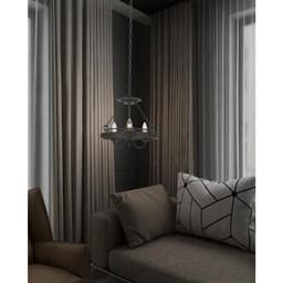 image-60W X 3 Helena Metal 2 In 1 Pendant/Semi Flush Mount Fixture
