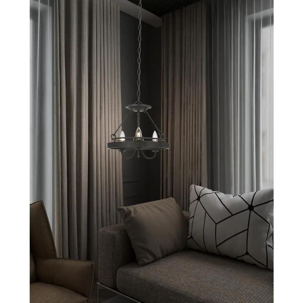 image-60W X 3 Helena Metal 2 In 1 Pendant/Semi Flush Mount Fixture