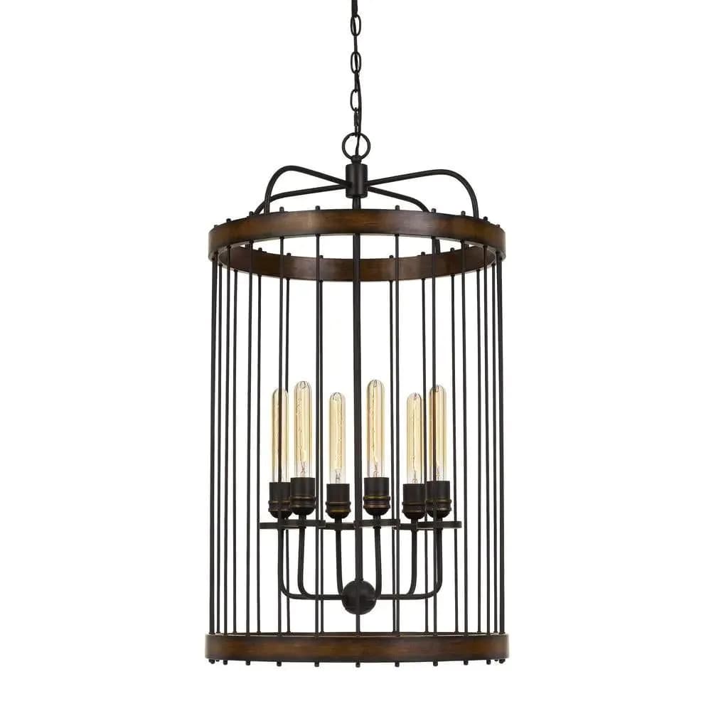 image-Cantania 60W X 6 Metal Pendant Fixture (Edison Bulbs Not Included)
