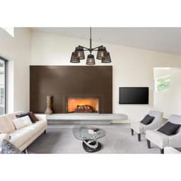 image-60W X 5 Hampton Metal Chandelier With Mesh Shades